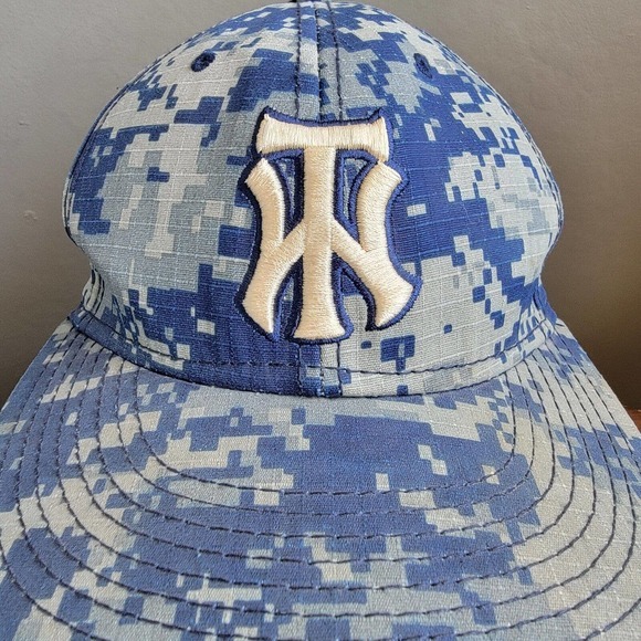 The Game Pro Hat Size 6⅞ Blue Camouflage Baseball Cap TW WT Logo - Picture 2 of 10